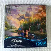 DISNEY Thomas Kinkade Puzzle POCOHANTAS John Smith Canoe 750 Piece + Poster NEW