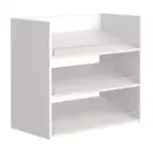 Shoe Organizer 24.09"W 3-Compartment Fixed Shelves Stackable in White
