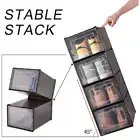 Large Translucent Black Shoe Storage Boxes 8 Pack Shoe Organizer