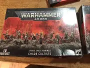 Warhammer 40K Kill Team Chaos Cultists NIB, Accursed Cultists NIB & Datacards