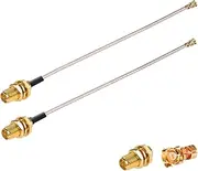 POBADY 2PCS U.FL IPEX Female to RP-SMA Female Low Loss Coaxial Cable 6" /15CM U.fl/IPEX RG178 Coaxial Pigtail Cable for Wireless Routers Mini PCIE Network Cards PCI Wi-Fi WAN Repeater