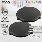 SOGA 2X 33CM Round Cast Iron Crepe Egg Omelet Pancake Pizza Steak Maker Griddle