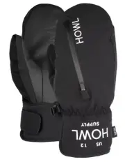 Howl Pocket Mitt Black Snowboarding Mittens Mens Size XL Zipper Warm Premium