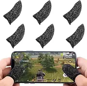 Newseego Mobile Game Controller Finger Sleeve Sets [6 Pack], Anti-Sweat Breathable Full Touch Screen Sensitive Shoot Aim Joysticks Finger Set for PUBG/Knives Out/Rules of Survival-Black