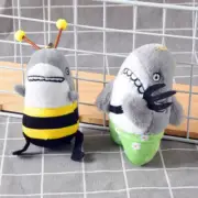 12cm Funny Shark&Bee Keychain Cartoon Plush Stuffed Soft Toy Shark Bee Doll CR