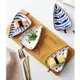 【巨路生活】日系手繪釉下彩點心碟組合 陶瓷碟 樹葉造型小菜碟 涼菜碟 餐廳家用陶瓷碟