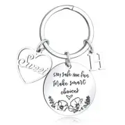Women Girls Letter H Alphabet Keychain Initial Keyring Sweet Charm
