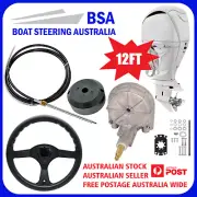 BOAT STEERING KIT 12FT / 3.6m Cable Helm Wheel Multiflex Teleflex Compatible