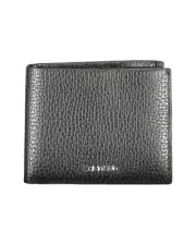 Calvin Klein Leather Wallet Textured Style - Wallets & Pouches - Black -Size