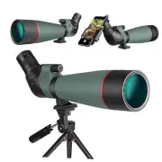 20-60x80 Spotting Scopes for Target Shooting, BAK4 Waterproof Spotting Scope