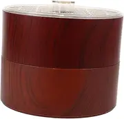Amosfun Box Wood Grain Storage Box Snack Snacks Tea Storage Chest Tea Bag Holder Lid Pet Brown