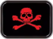 Red Skull & Crossbones Stash Tin Storage Container 4.37" L x 3.5" W x 1" H