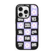 iPhone 16 Pro Impact Case MagSafe Compatible Lilac Flower Checker