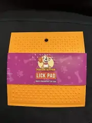Lick Mat Pad for Dogs Poochie Butter Brand Orange NEW 7.5" square