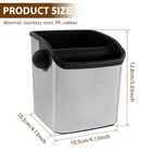 Coffee Knock Box 700ml Large Capacity Espresso Knock Bin Stainless Steel leXSC
