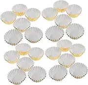 500pcs Greaseproof Mini Cupcake Liners Standard Metallic Baking Cups for Muffins and Cakes Oil Resistant Cases for Home Bakery Use