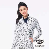 在飛比找momo購物網優惠-【KING GOLF】女款豹紋印花輕薄長袖立領防風外套(綠豹