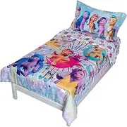 My Little Pony 4 Piece Toddler Bedding Set - Includes Quilted Comforter, Fitted Sheet, Top Sheet, and Pillow Case Character Design for Toddler Bed