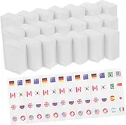 CORHAD 65pcs Flag Mahjong Game Number Stickers Waterproof National Flag Tattoo Sticker Triangle Game Flags of The World Stickers Board Games for Family Night Country Flag Stickers Paper