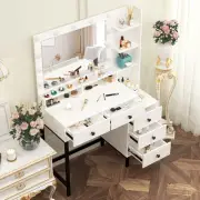 Dressing Table with 11 LED Lights Mirror 5 Drawers Vanity Make up Desk Bedroom
