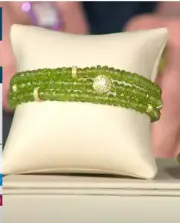 Rarities Carol Brodie Gold Plated Silver 3 Row Toggle Bracelet PERIDOT nwt