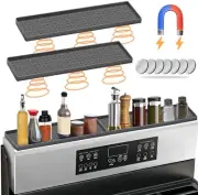 30 Inch Silicone Magnetic Stove Top Shelf Spice Rack Storage for Kitchen