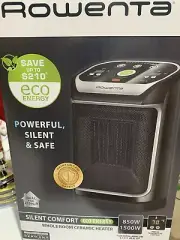 Rowenta SO9276 Silent Comfort Electronic Ceramic Heater with Eco-Mode, 215-Sq...