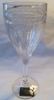 New 1 Noritake CHRISTIANA Clear Water Goblet Crystal Germany Glass Barware