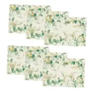 Eucalyptus Summer Placemats Set of 6, 12 x 18 12" x 18", Rectangle 6 Pcs Beige