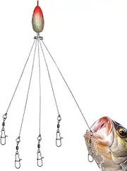 Umbrella Rig Bass | 5 Arms Fishing Lures Bait Rig - Umbrella Bass Fishing Bait, Fishing Bass Bait Lure, Realistic Fish Eye Design for Men