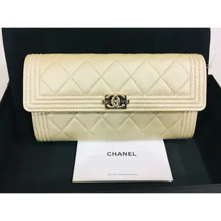 CHANEL 香奈兒 BOY系列 boy chanel 口蓋皮夾 長夾