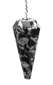 Black & White Tourmaline Dowsing Crystal Pendulum