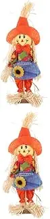 Sosoport 2pcs Outdoor Scarecrow Halloween Thanksgiving Decor Garden Decoration Scarecrow Ornament