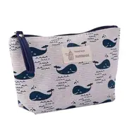 2 Pcs Women Travel Small Portable Cosmetic Bag Cute Printed Cotton Linen Makeup Case Beauty Wash Organizer Storage Pouch Kit Toiletry