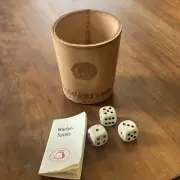 Vintage Weinbrand Jacobi anno 1880 Leather Cup Dice Game Wurfel-Spiele