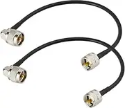 Superbat PL-259 Jumper Cable UHF (Pl259) Male to Male Low Loss Digital RG58 Coax Cable (12 Inch RG58) for HAM & CB Radio,Antenna Analyzer,Dummy Load,SWR Meter 2-Pack