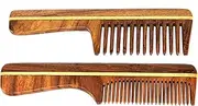 eSplanade Wooden Comb for Men & Women (Set of 2) - Sheesham Wood Handmade Anti-Static Hair, Beard, Moustache Comb.