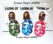 A BATHING APE BAPE ABC CAMO APE HEAD RUBBER COASTER SET of 3 - Green Blue Pink