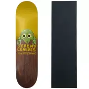 Toy Machine Skateboard Deck Leabres Fence Yellow/Brown 8.5" x 32.38" with Grip