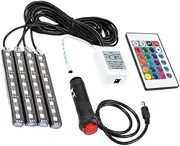ULTECHNOVO 1Set Car LED Lamp Atmosphere Light Strip for Vehicle Interior LED Decorative Lighting with Remote Control for Creating Warm Ambiance Cars