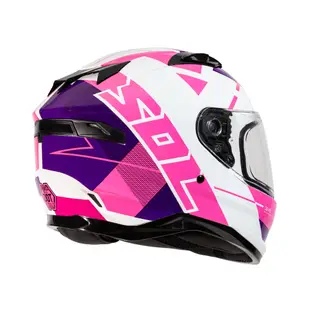 【SOL Helmets】SF-6全罩式安全帽 (超視界_白/紫粉) ｜ SOL安全帽官方商城