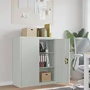 File Cabinet Light Grey 90x40x105 cm Steel,Filing Cabinets 28.05KG-339737