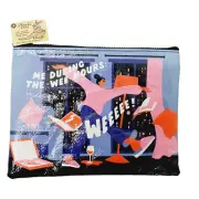 Blue Q Zipper Pouch Bag Wee Hours of the Morning Recycled 9.50x7.25 NEW NWT