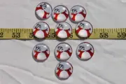 25x6mm Cabochon Half Round Dome Mistletoe Kissing Reindeer's Crafts 10pc