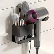 [FYJIDY] Wall Mounted Hair Dryer Holder for Supersonic Hair Dryer,New Upgraded Aluminum Hair Dryer Storage Rack (Black)