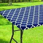 Rectangle Picnic Table Cover, Waterproof Elastic Fitted Camping Tablecloths f...