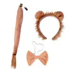 Lovely Performances Hairband Tail Bowtie Adult Cosplay Lion Ear Hair Hoop Plush