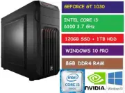 INTEL i3 6100 3.7GHz DESKTOP GAMING PC GT 1030 120GB SSD 1TB HDD 8GB RAM W10