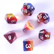 Galactic Dice Premium Dice Sets - Transparent Burning Cloud (Blue, Red, & Yellow