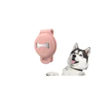 Waterproof Apple Airtag Dog Collar Holder Anti-Lost Silicone Tracker Protective Case Cover-Pink